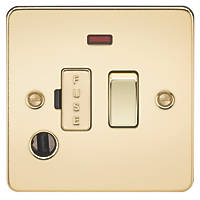 Knightsbridge FP6300FPB 13A Switched Fused Spur & Flex Outlet with LED Polished Brass