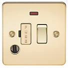 Knightsbridge FP6300FPB 13A Switched Fused Spur & Flex Outlet with LED Polished Brass