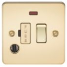 Knightsbridge  13A Switched Fused Spur & Flex Outlet with LED Polished Brass