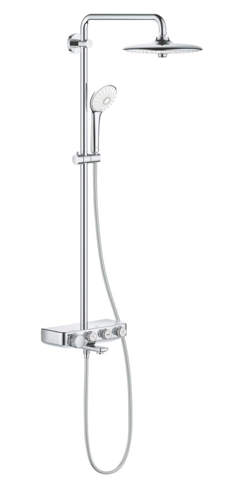 Grohe Euphoria SmartControl 260  HP Rear-Fed Exposed Chrome Thermostatic Shower System with Bath filler