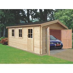 Shire Bradenham 34 14' x 14' 6" (Nominal) Apex Timber Garage with Assembly