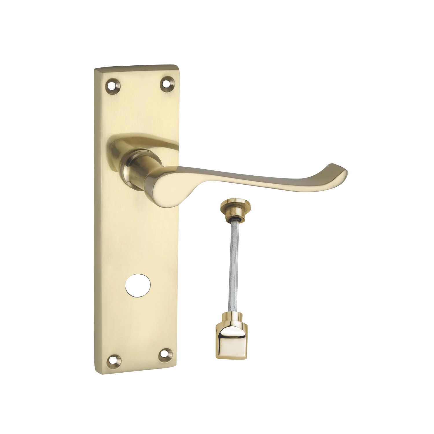 Smith & Locke Fire Rated WC Door Handles Pair Polished Brass (5382P)