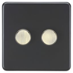 Knightsbridge SF2192MAB 2-Gang 2-Way LED Dimmer  Matt Black