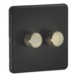 Knightsbridge SF2192MAB 2-Gang 2-Way LED Dimmer  Matt Black