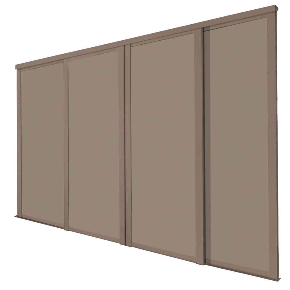 Spacepro Shaker 4-Door Sliding Wardrobe Door Kit Stone Grey Frame Stone ...