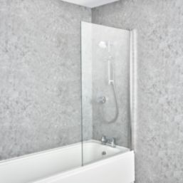 Mira Elevate Semi-Frameless Chrome Square Bathscreen  800mm x 1450mm