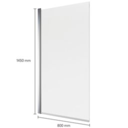 Mira Elevate Semi-Frameless Chrome Square Bathscreen  800mm x 1450mm