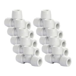 Hep2O  Plastic Push-Fit Equal Keyless Tee 15mm 10 Pack