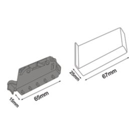 Essentials Cabinet Suspension Brackets White 67mm x 16.5mm x 43mm 2 Pack