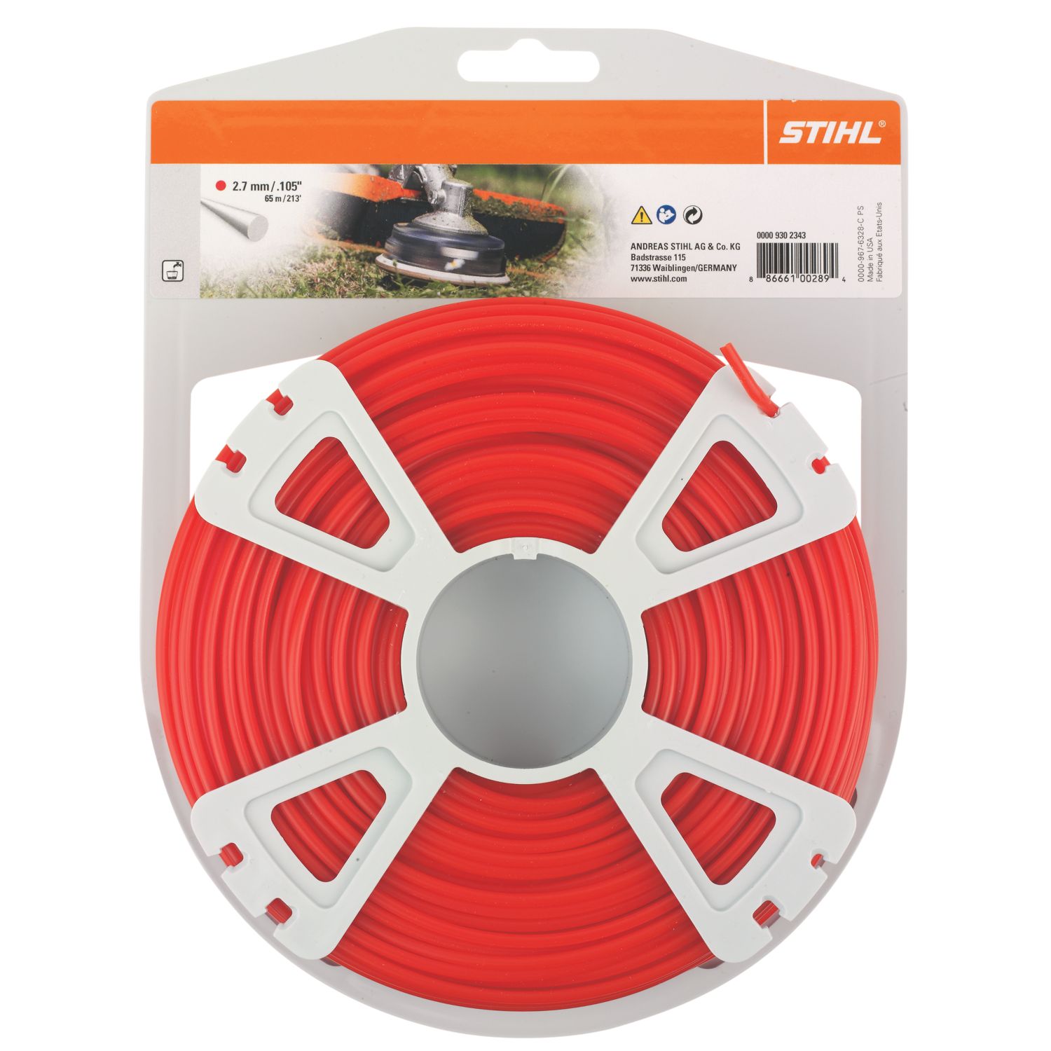 STIHL Round Mowing Line 2.7mm x 65m (538VP)
