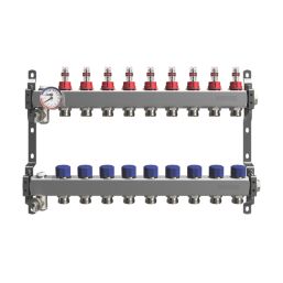Warmup 9 Port S3 Underfloor Heating Manifold Stainless Steel