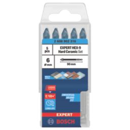 Bosch Expert Hex Shank Carbide Tile Drill Bit Set 6mm x 90mm 5 Pieces