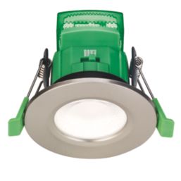 4lite Yuto Fixed  Fire Rated LED Downlight  Satin Chrome 5W 630lm 6 Pack