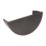 FloPlast  Half Round Internal Stop End Anthracite Grey 112mm