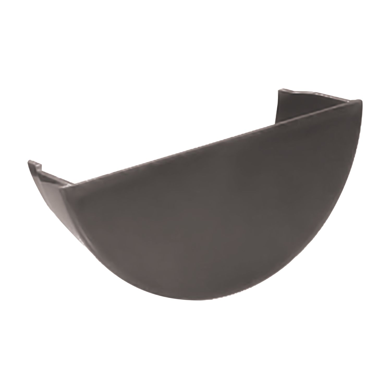 FloPlast Half Round Internal Stop End Anthracite Grey 112mm (539KJ)