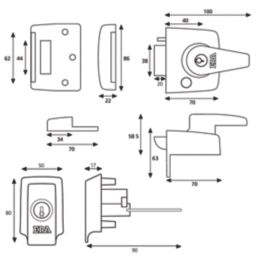 ERA 1830-31  Double Locking Night Latch Brass 40mm Backset