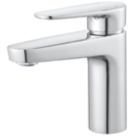Swirl Caldew Silver 151mm Standard Round Head Mono Basin Mixer Tap  With Clicker Waste