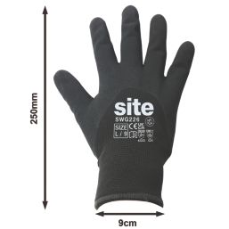 Site  Thermal Nitrile Gloves Black Medium