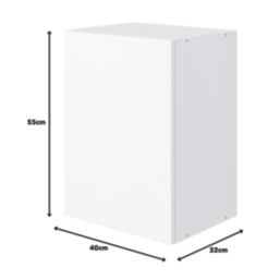 Pragma  1-Door Matt White 400mm x 320mm x 550mm Flat Packed Kitchen Wall Unit