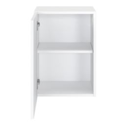 Pragma  1-Door Matt White 400mm x 320mm x 550mm Flat Packed Kitchen Wall Unit