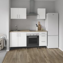 Pragma  1-Door Matt White 400mm x 320mm x 550mm Flat Packed Kitchen Wall Unit