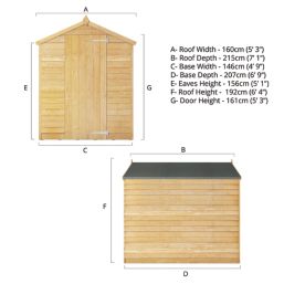 Mercia Value Windowless 5' x 7' (Nominal) Apex Overlap Timber Shed