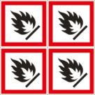 Essentials  Flammable GHS Labels (Sheet) 100mm x 100mm