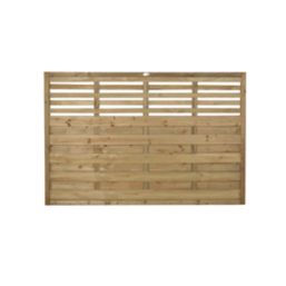 Forest Kyoto  Slatted Top Fence Panels Natural Timber 6' x 4' Pack of 5