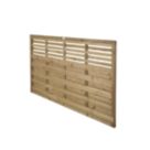 Forest Kyoto  Slatted Top Fence Panels Natural Timber 6' x 4' Pack of 5