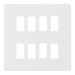 Knightsbridge  8-Module Grid Faceplate Matt White