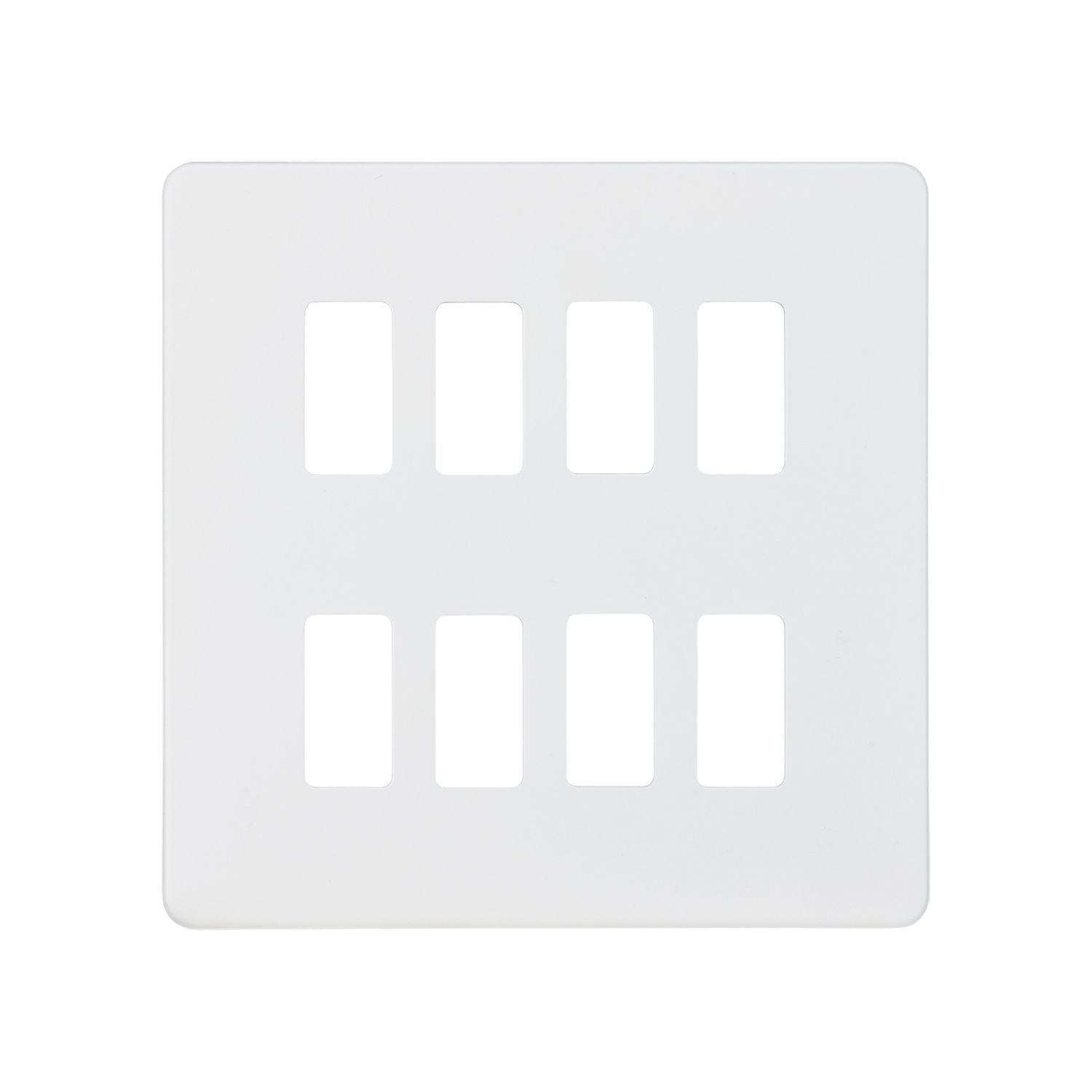 Knightsbridge 8-Module Grid Faceplate Matt White (540CR)