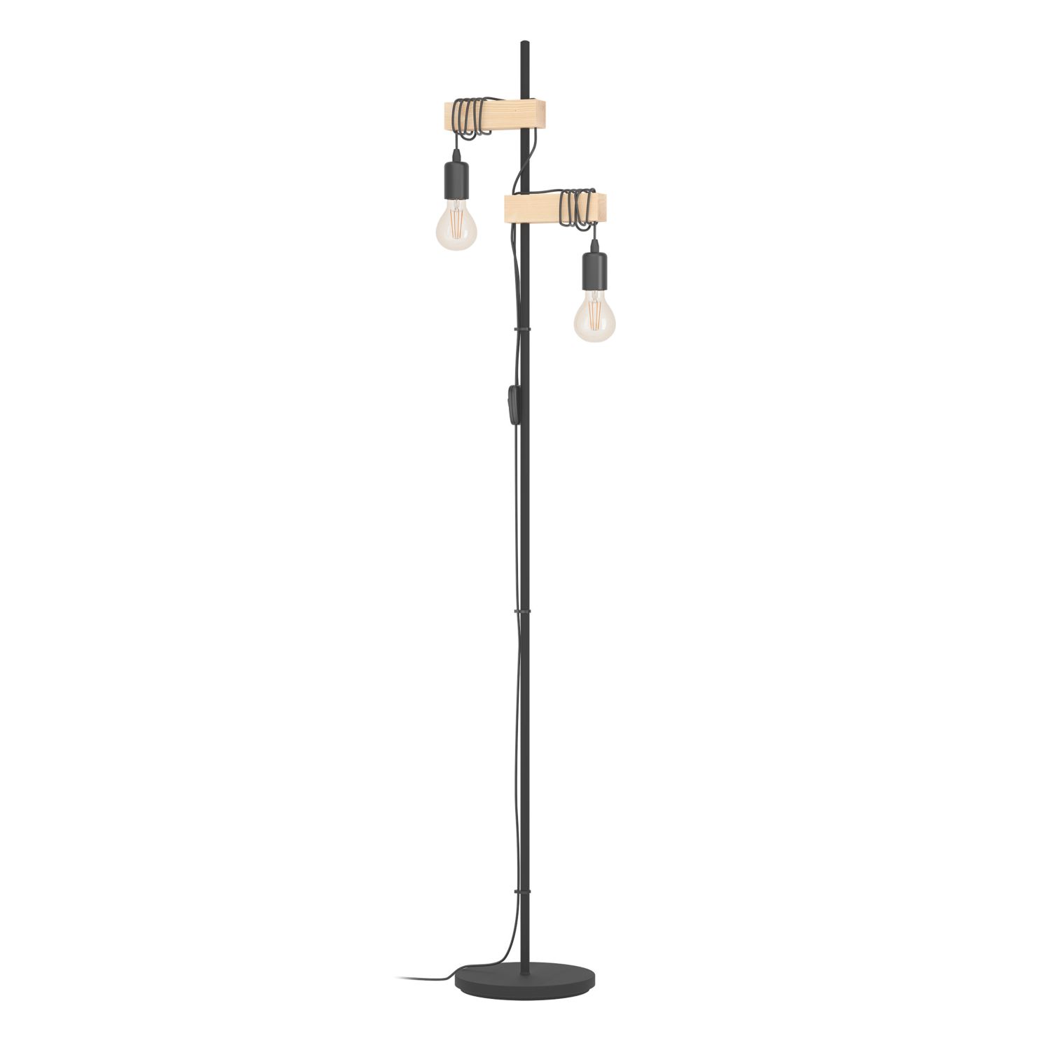 Eglo Townshend Floor Lamp Black/Brown (540CX)
