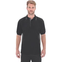 Site Barchan Moisture Wicking Polo Black X Large 48 1/2" Chest