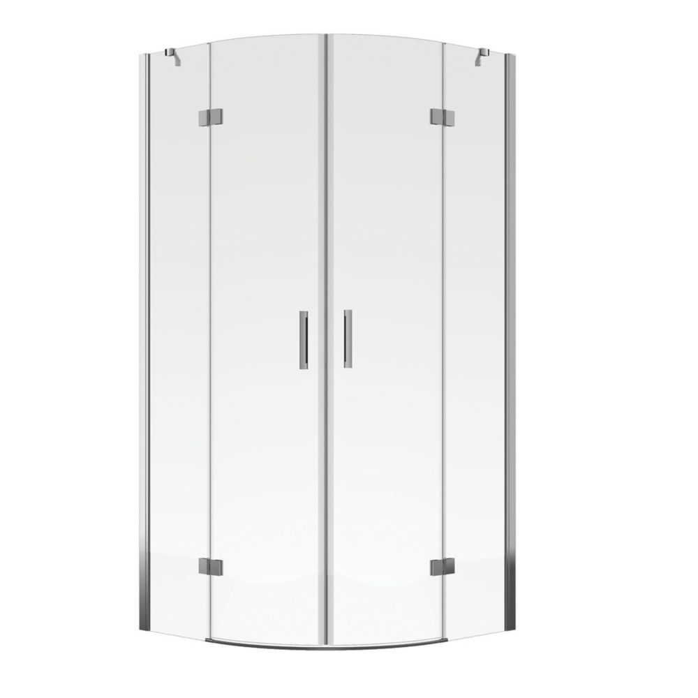 Ruwa Shower Enclosure Bundle - Offset Right Hand Quadrant & Slimline Tray - Black/White - 1000mm x 800mm - Balterley - 6