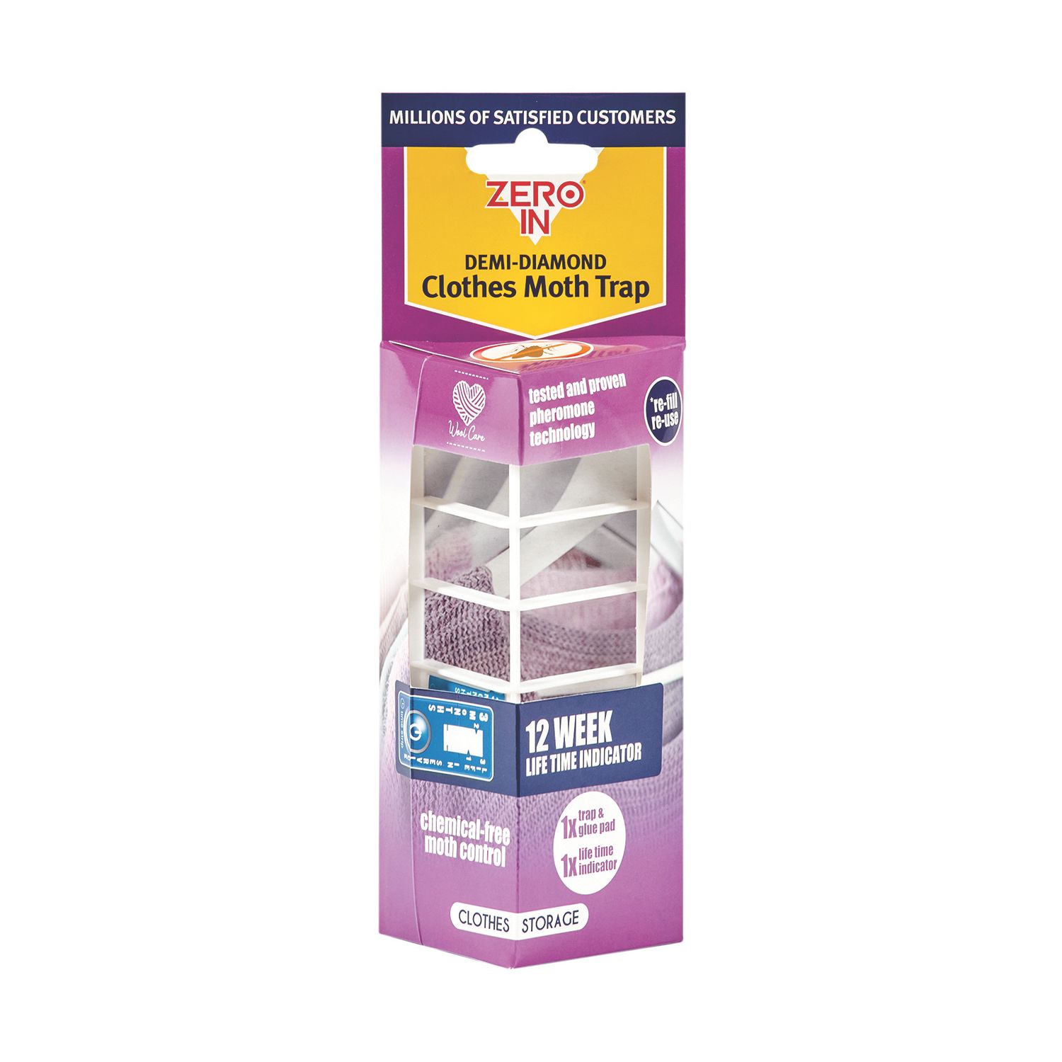 Zero In Demi-Diamond Plastic Clothes Moth Monitoring Trap (540HG)
