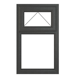 Crystal  Top Opening Clear Double-Glazed Casement Anthracite on White uPVC Window 610mm x 1040mm
