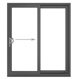 Crystal  Left-Handed Anthracite Grey uPVC Sliding Patio Door Set 2090mm x 2390mm