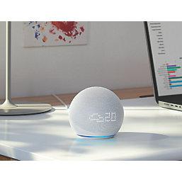 Amazon Echo Dot with Clock (5th Generation) Smart Assistant Glacier White