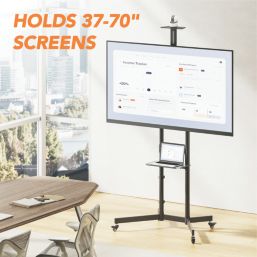 AVF APTC6100 Height Adjustable Mobile TV Cart Black