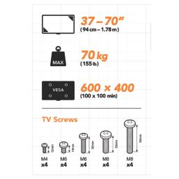 AVF APTC6100 Height Adjustable Mobile TV Cart Black