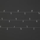 120  Battery LED Indoor & Outdoor Ice White String Christmas Lights with Clear Cable