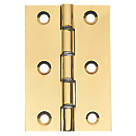 Polished Brass  Washered Butt Hinges 76 x 51mm 2 Pack