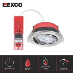 Lexco Tania Tilt  Fire Rated LED Downlight Polished Chrome 6W 600lm