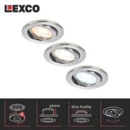 Lexco Tania Tilt  Fire Rated LED Downlight Polished Chrome 6W 600lm