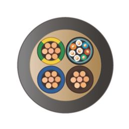 Time EV-Ultra Black  3-Core 4mm² & Cat 5e 4-Pair EV Charging Cable 1m Coil