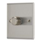 Contactum iConic 1-Gang 2-Way  Dimmer Switch  Brushed Steel