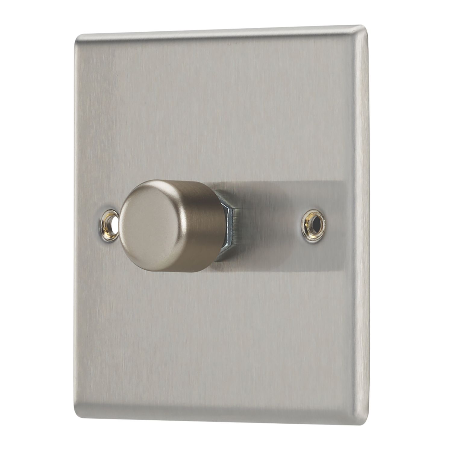 Contactum iConic 1-Gang 2-Way Dimmer Switch Brushed Steel (540RR)