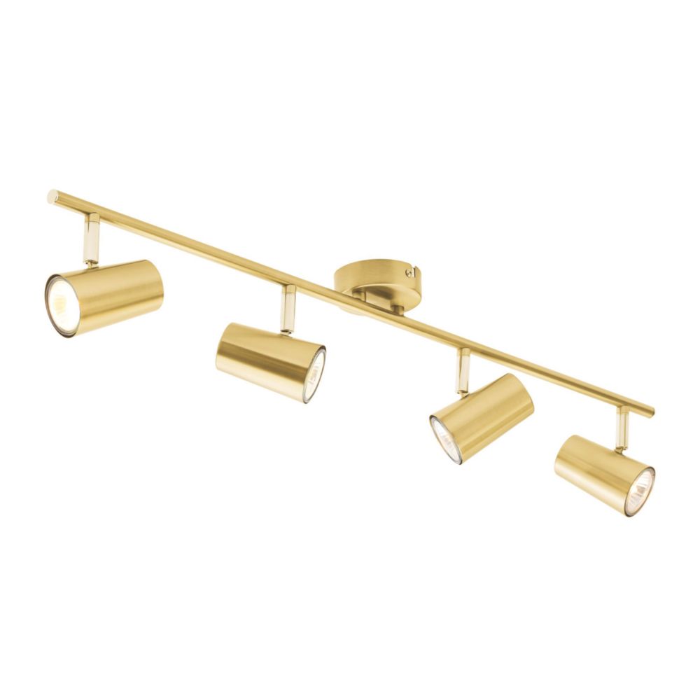Inlight Harvey Linear 4-Light Spotlight Satin Brass - Screwfix