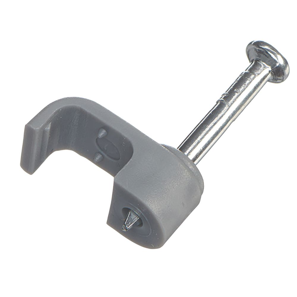 Vimark Grey Flat Single Twin & Earth Cable Clip 1mm 100 Pack