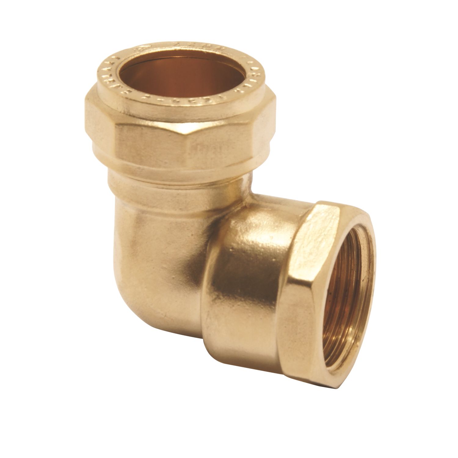 Pegler PX46 Brass Compression Adapting 90° Female Elbow 22mm x 3/4" (5411G)